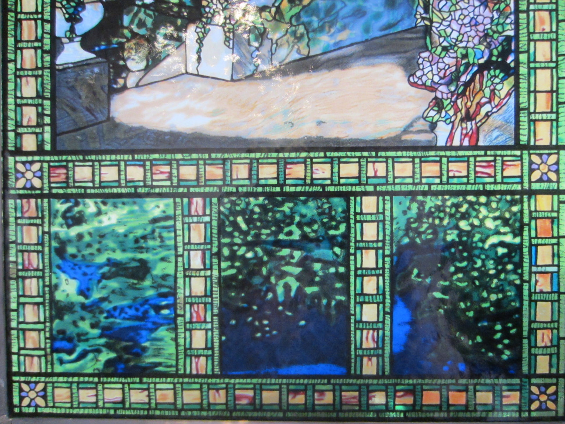 Stained Glass Garden Window With Panoramic View - Designer Unique Finds 