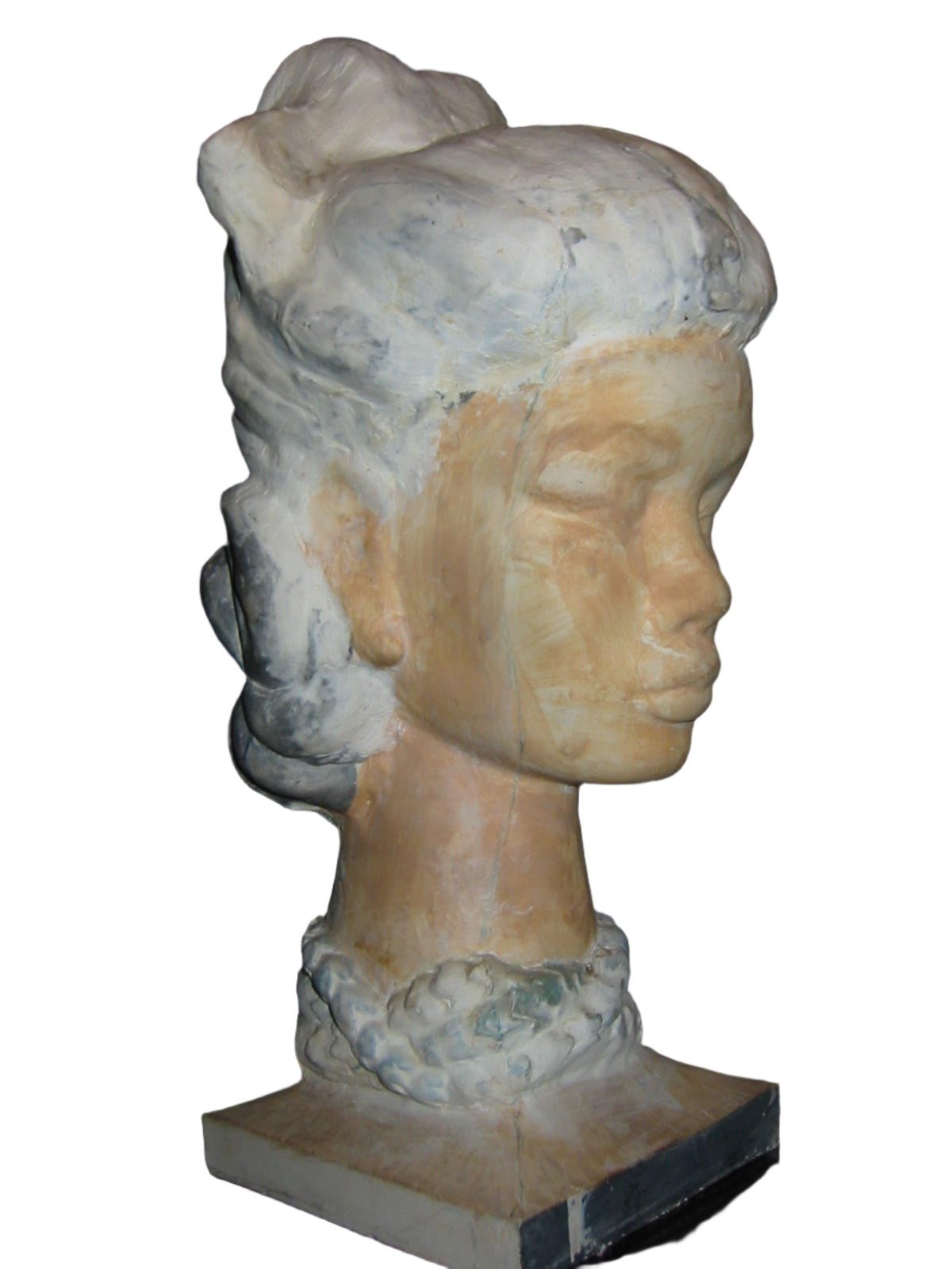 Leonard Scheu Sculpture Chalk Ware Bust Female Portrait - Designer Unique Finds 
 - 1