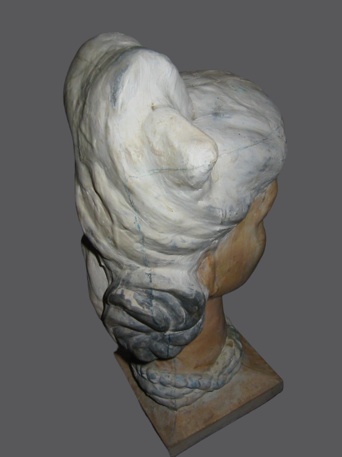 Leonard Scheu Sculpture Chalk Ware Bust Female Portrait - Designer Unique Finds 
 - 5