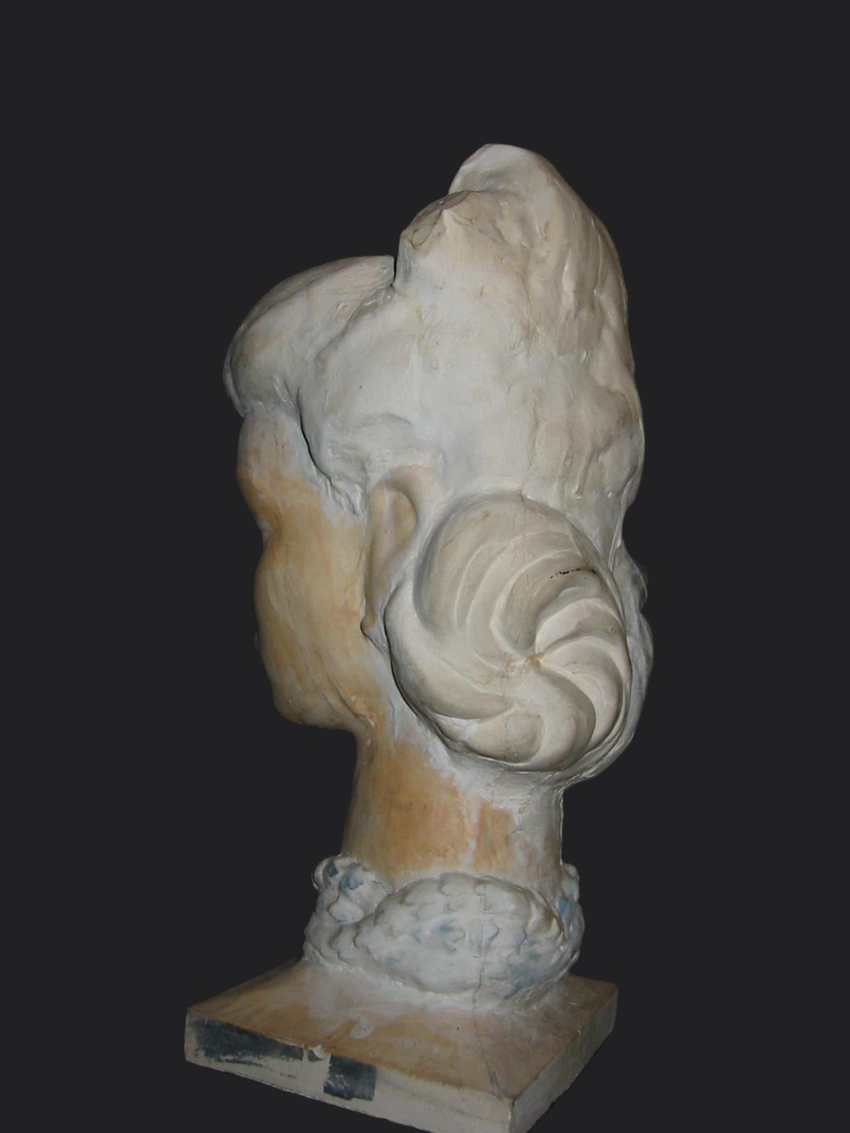 Leonard Scheu Sculpture Chalk Ware Bust Female Portrait - Designer Unique Finds 
 - 6