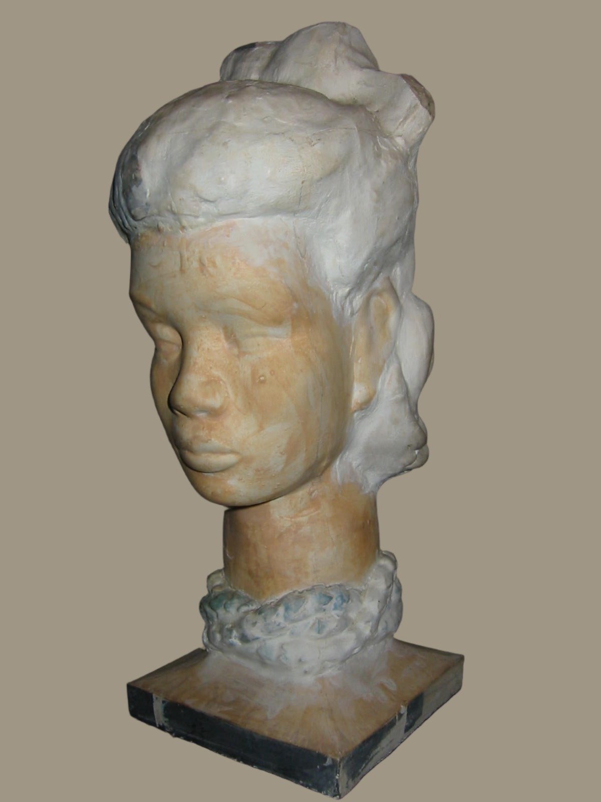 Leonard Scheu Sculpture Chalk Ware Bust Female Portrait - Designer Unique Finds 
 - 3