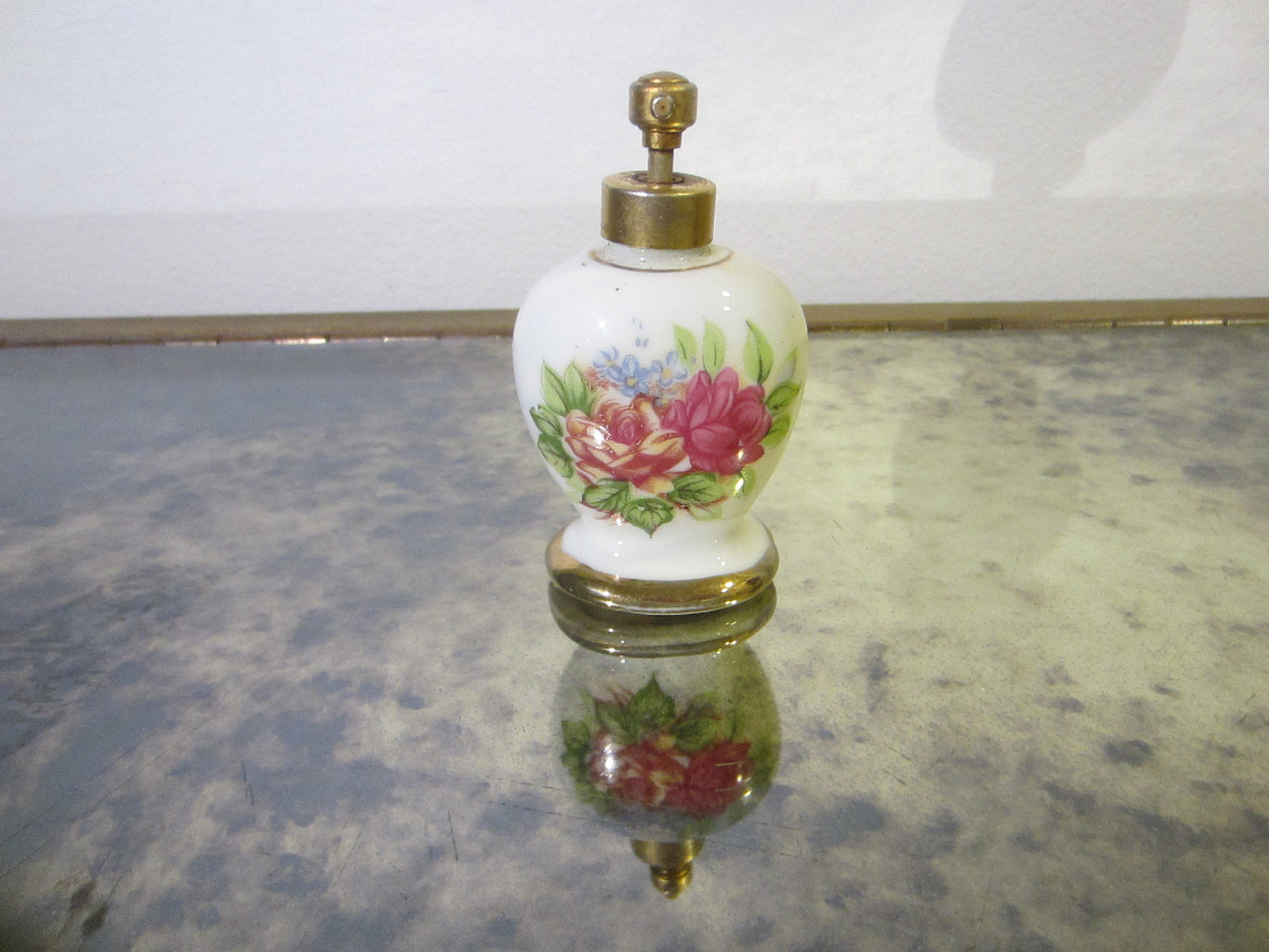 Atomizer Porcelain American Pink Rose Perfume Bottle