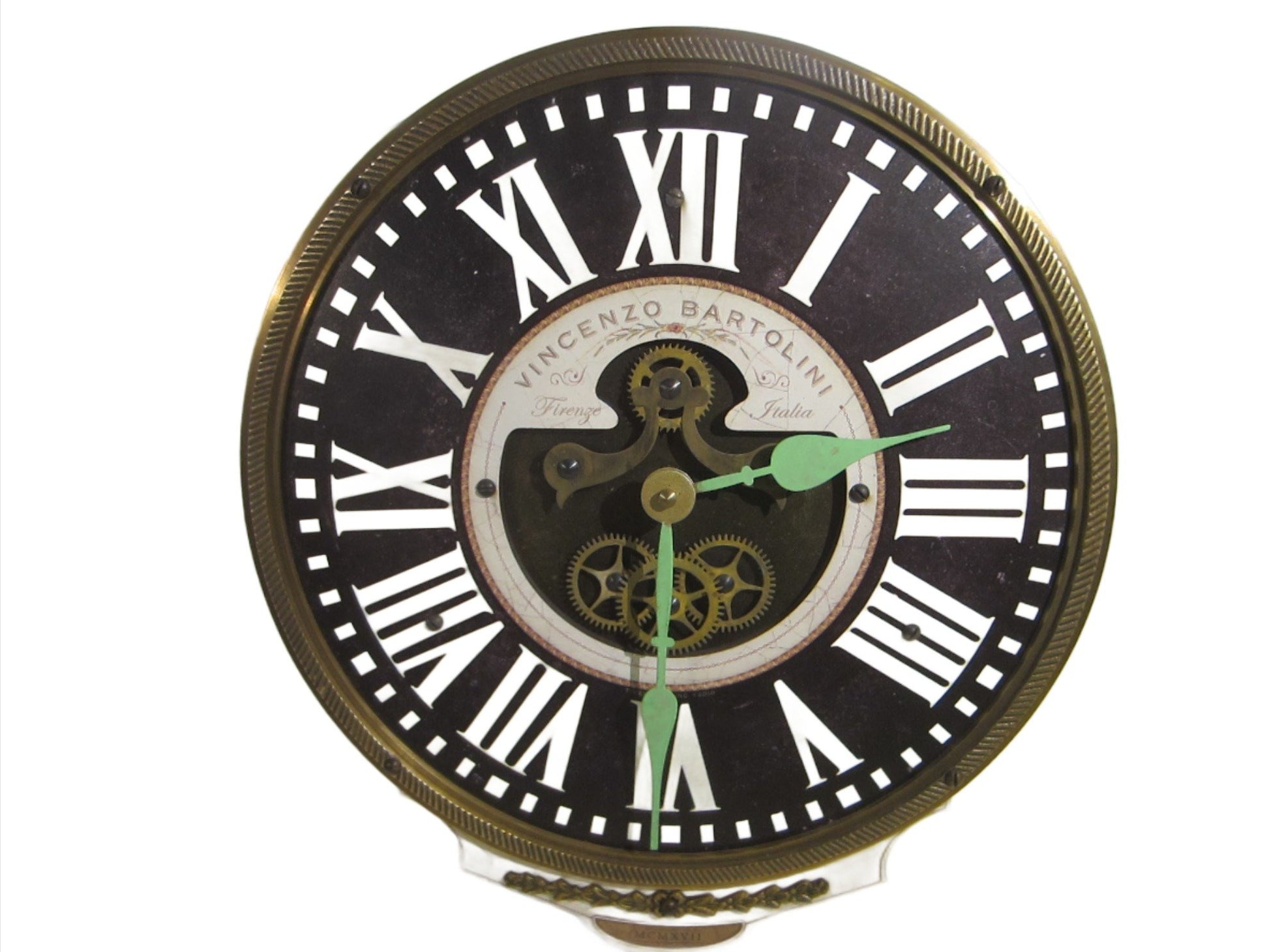 Timeworks Clock Vincenzo Bartolini Firenze Italy Quartz With Pendulum - Designer Unique Finds 