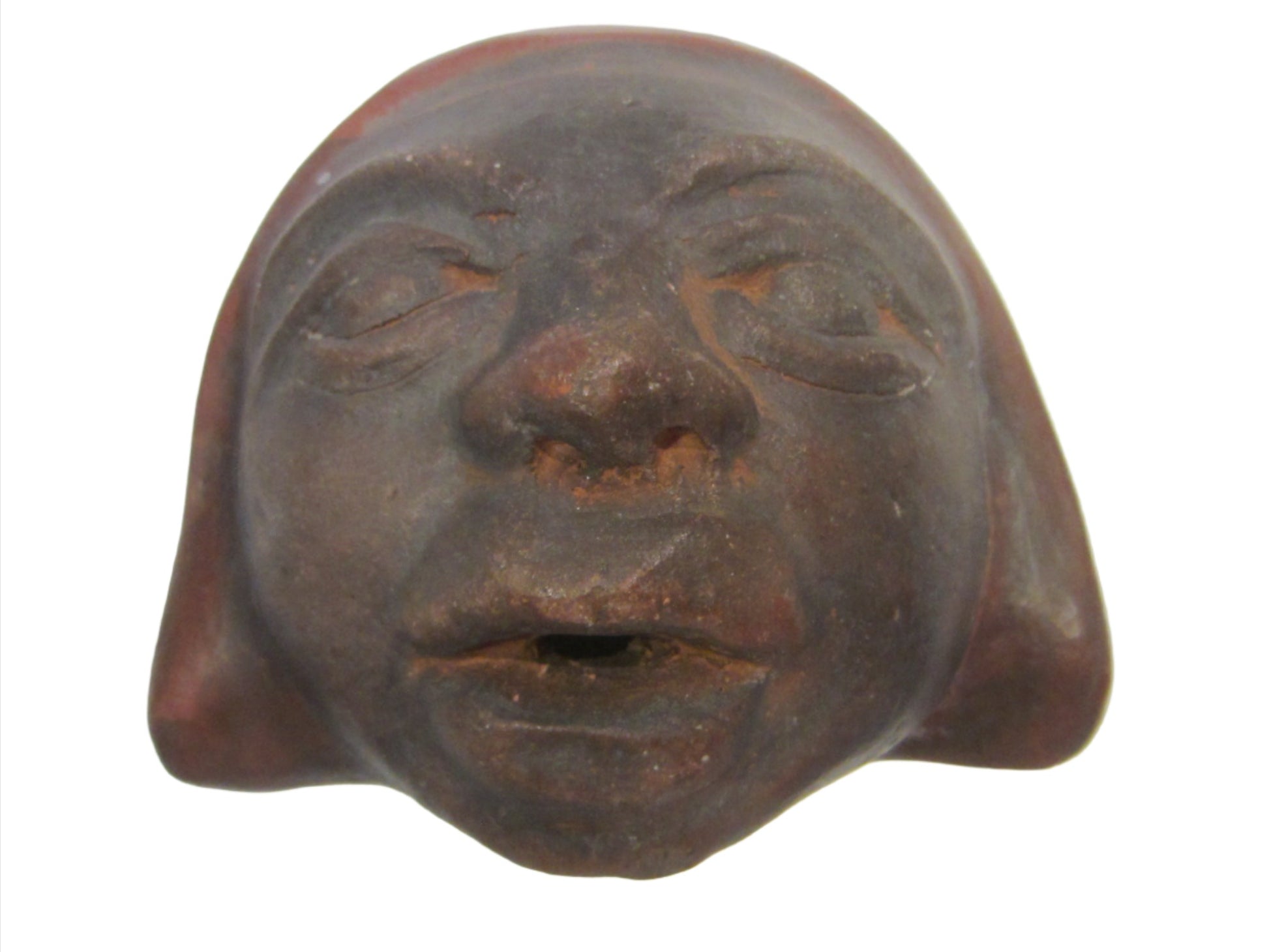 Terracotta Portrait of Signed Chile Ceramic Figure Head 