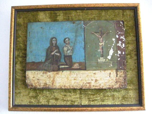 Ex Voto Spanish Tin Colonial Art From 19th Century - Designer Unique Finds 