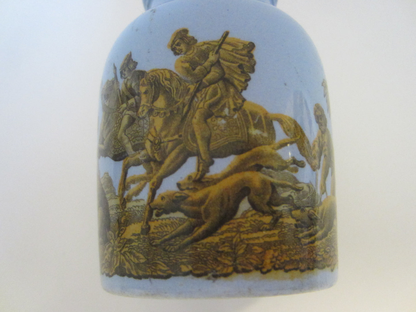 Boar Hunting Blue Pratt Ware Pictorial Knights Wild Animals