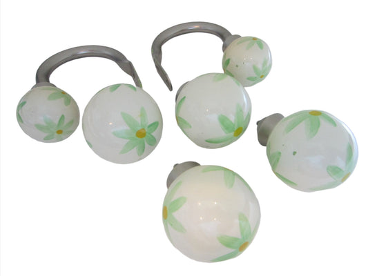 Architectural Floral Globe Door Knobs Pulls Tie Backs Set