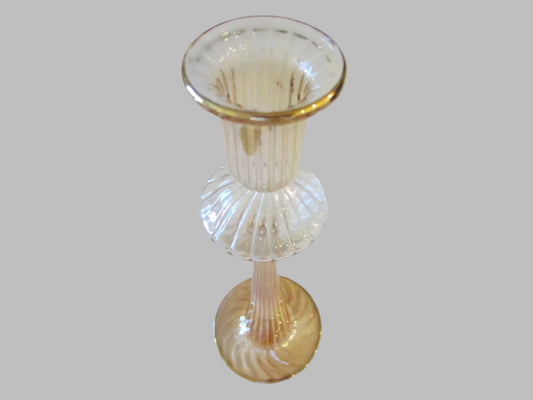 Monumental Gold Shimmer Glass Vase Candleholder Barrovier Tosso