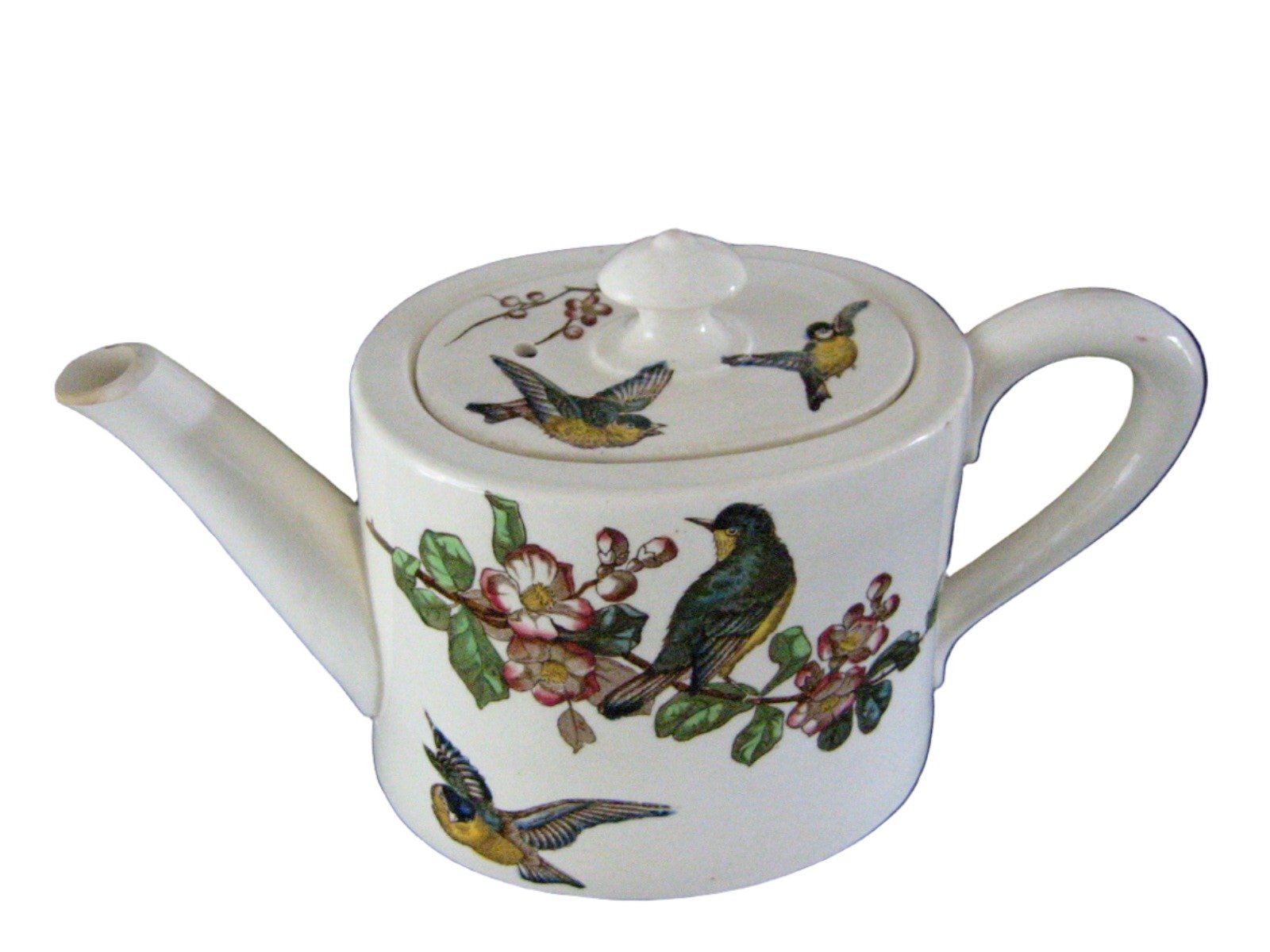 Grosvenor  J.G. Late Mayers Ceramic Teapot Birds Flowers  - Designer Unique Finds 