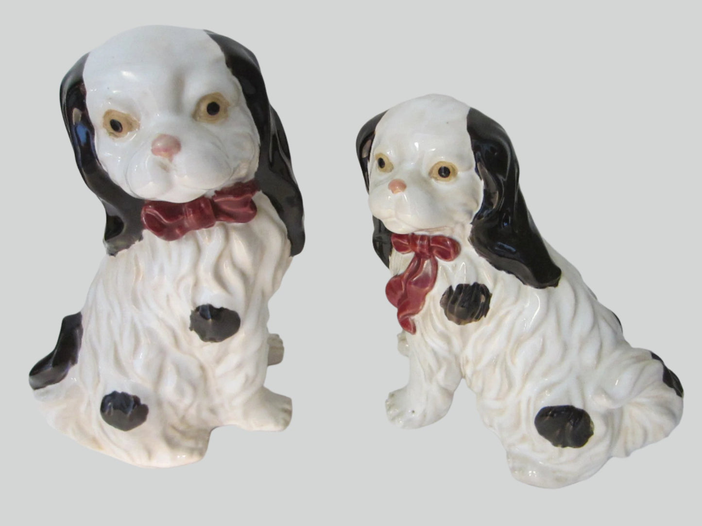 Staffordshire Style English Ceramic Spaniels Cavaliers Dogs - Designer Unique Finds 