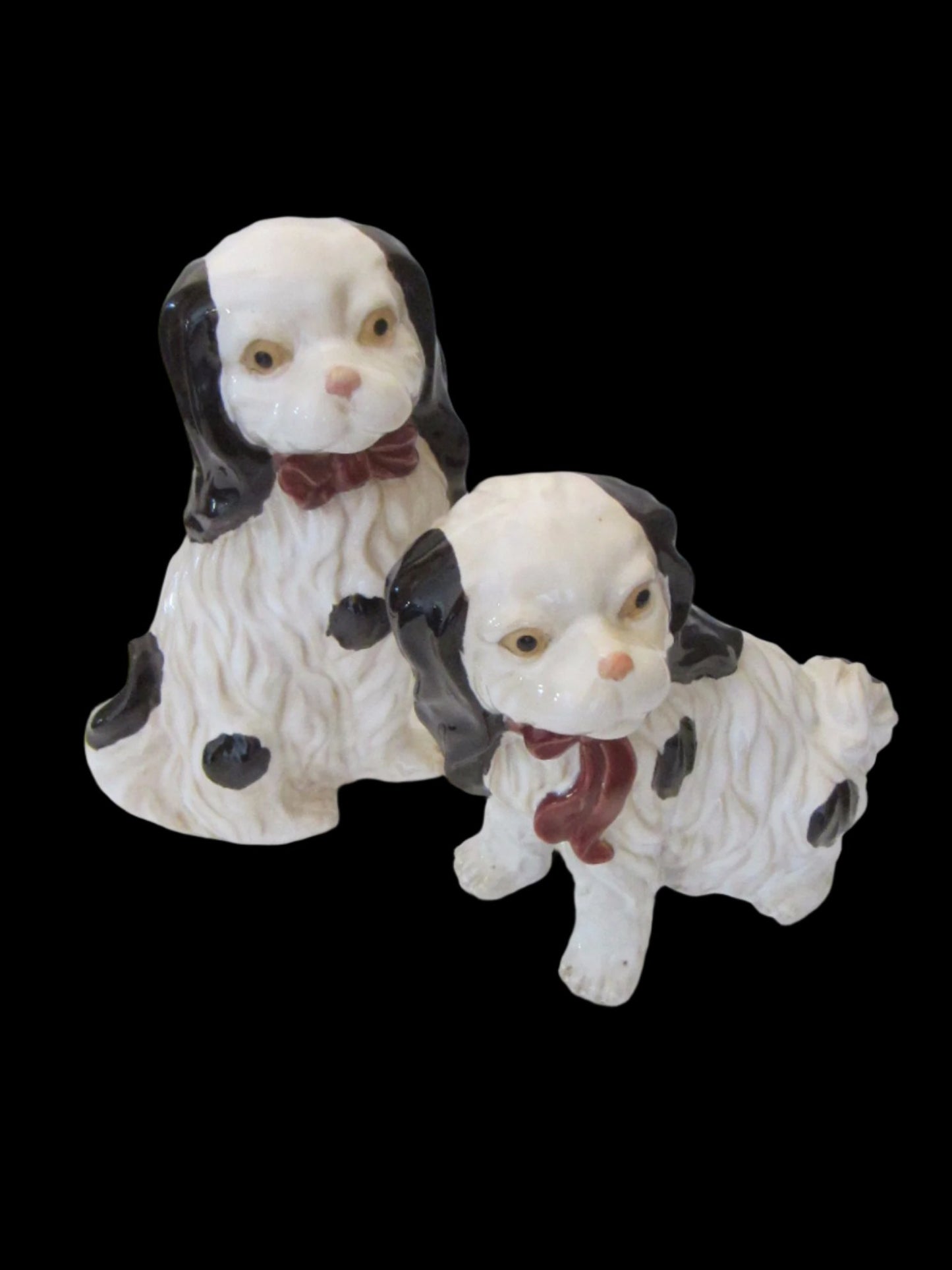 Staffordshire Style English Ceramic Spaniels Cavaliers Dogs - Designer Unique Finds 