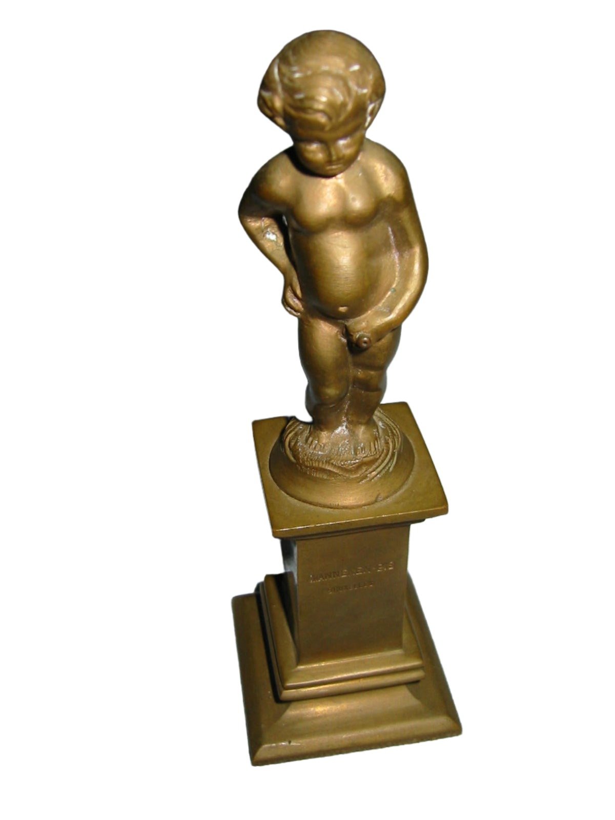 Manneken Pis Bruxelles Bronze Mini Fountain With Engraving Marks - Designer Unique Finds 