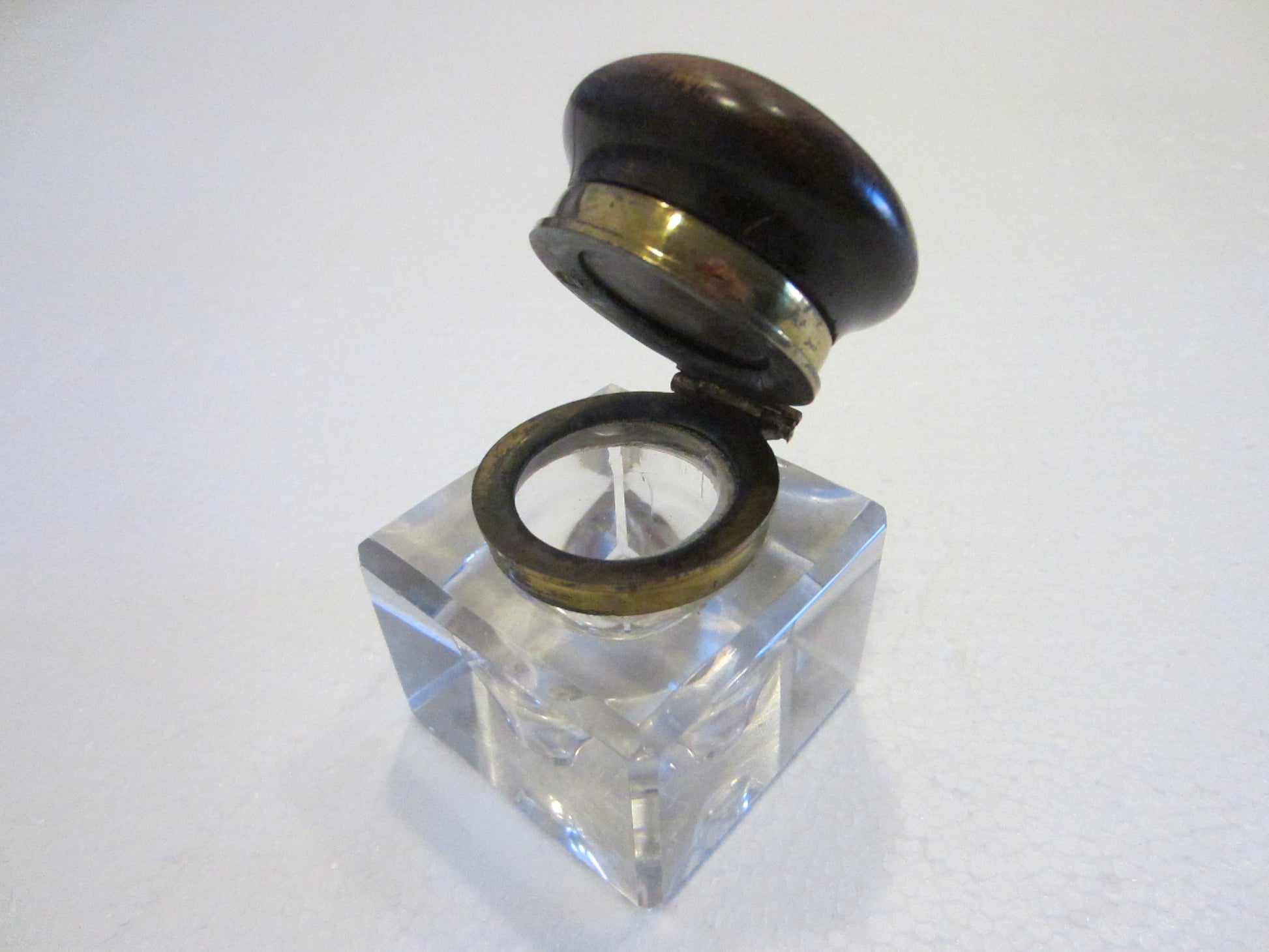 Art Deco Crystal Inkwell Square Italian Design - Designer Unique Finds 
 - 1