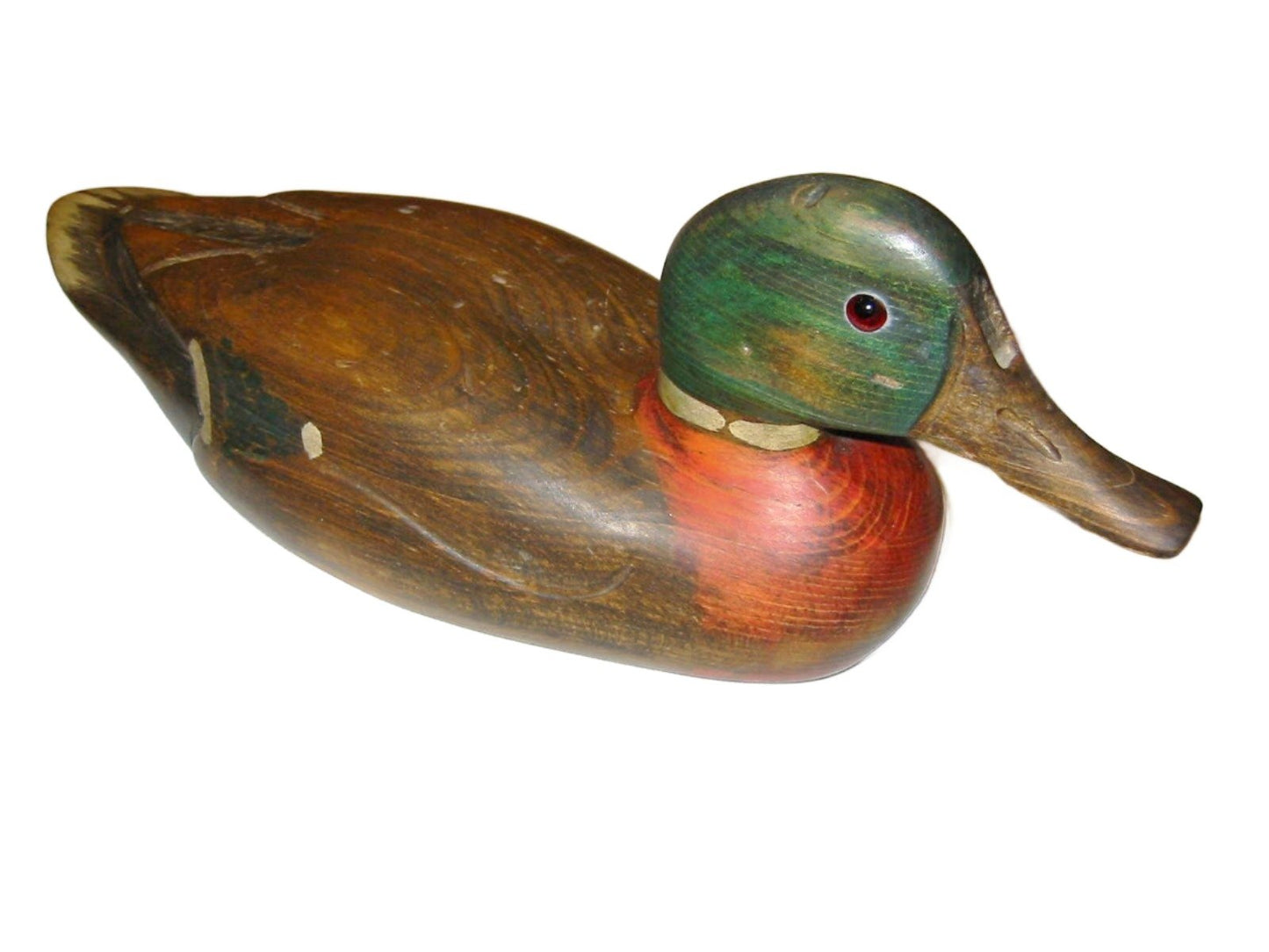 Tom Taber Signed Duck Decoy Hand Colored Sculpture - Designer Unique Finds 