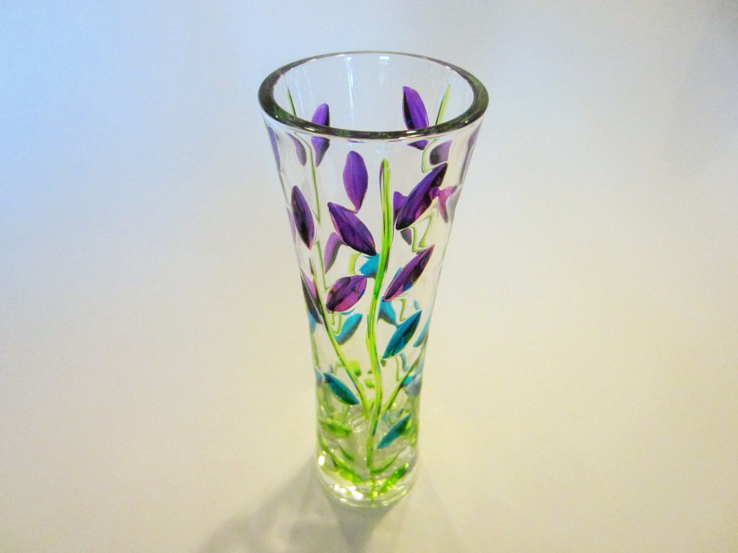 Murano Italy Glass Zecchino Multi Color Flower Vase