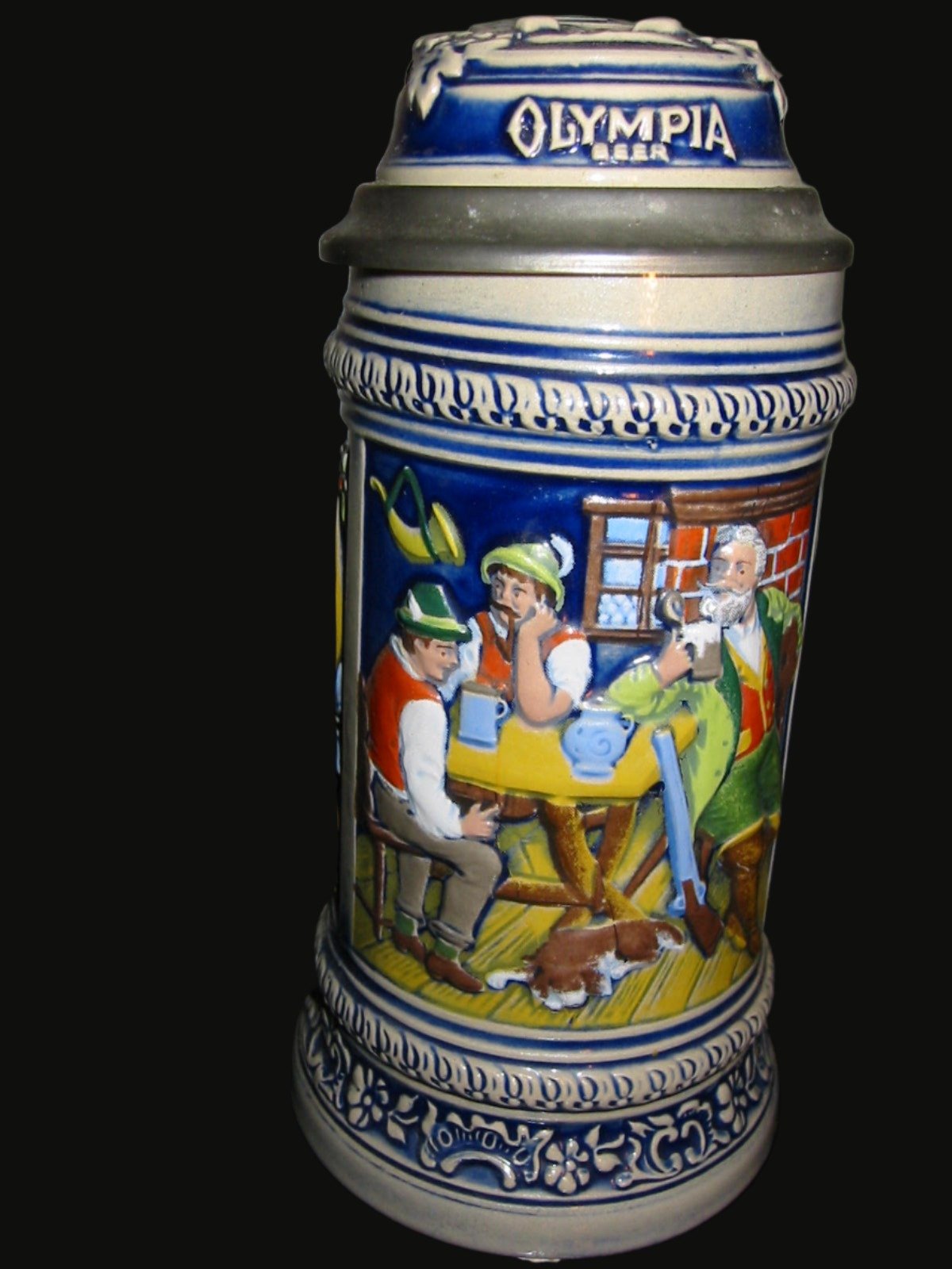 Gerz Majolica Olympia West Germany Figurative Cupid Tankard - Designer Unique Finds 