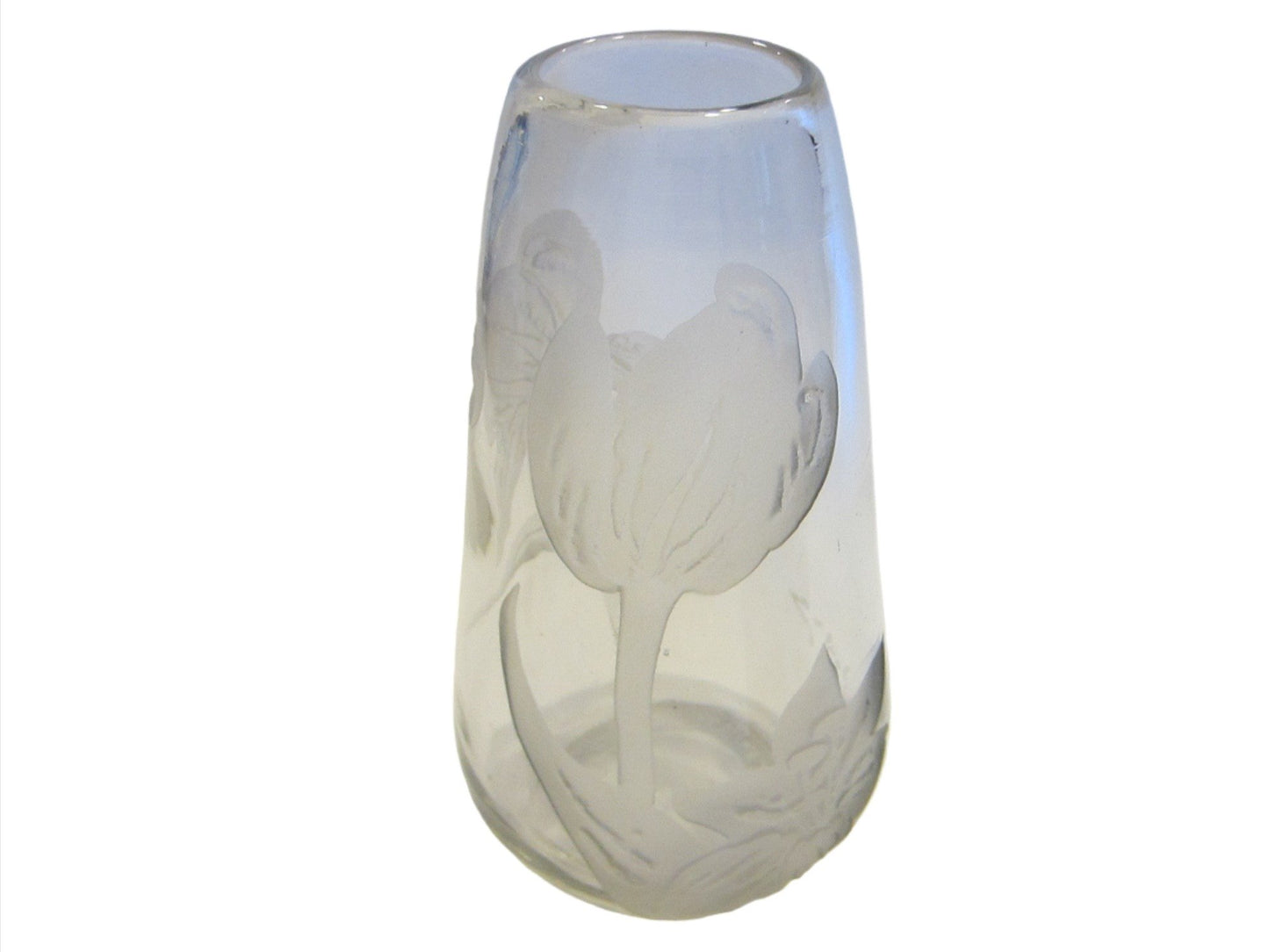 Legras Cameo Tulips France Pair of Glass Vases - Designer Unique Finds 