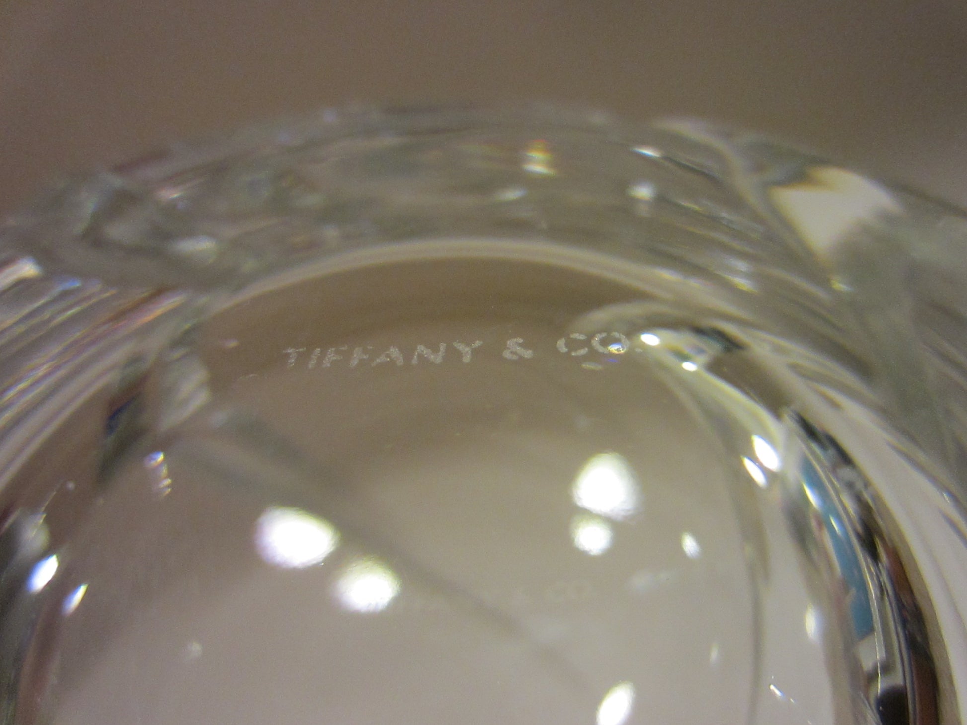 Tiffany Hand Cut Crystal Elliptical Vase - Designer Unique Finds 