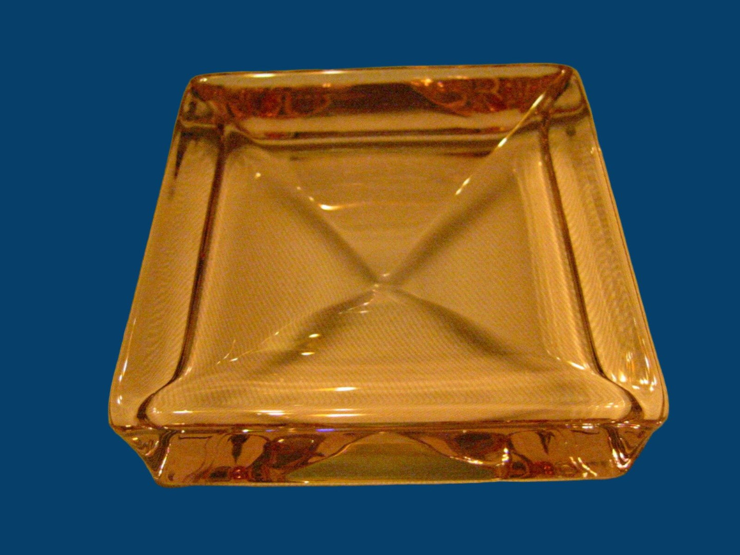 Champagne Glass Art Deco Sculptural Transparent Square Dish - Designer Unique Finds 
 - 4