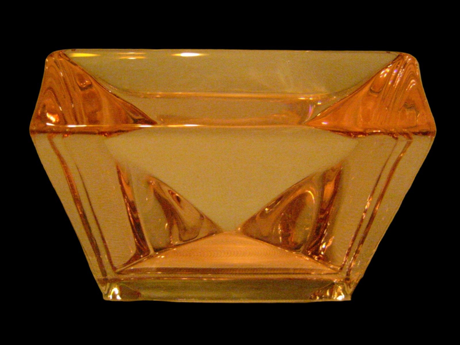 Champagne Glass Art Deco Sculptural Transparent Square Dish - Designer Unique Finds 
 - 2