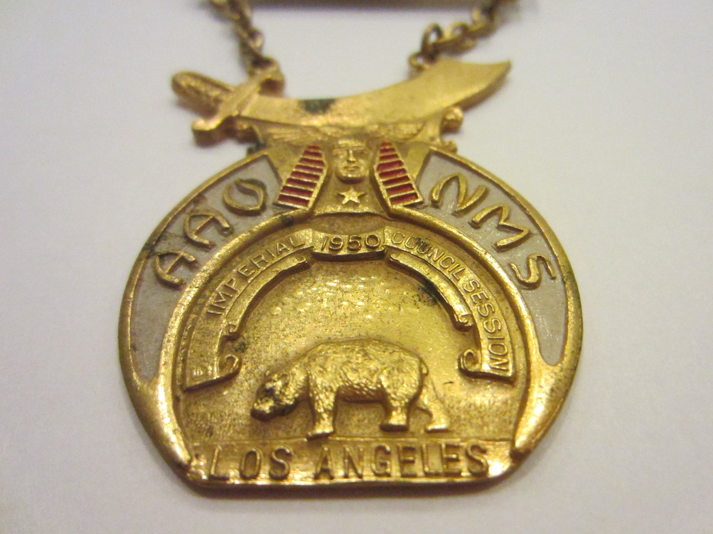 Los Angeles California Shriners Commemorative Trophy Bar Brooch