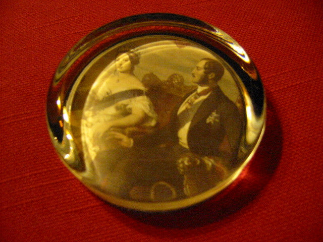 Royal Albert Victorian Portrait Glass Paperweight - Designer Unique Finds 