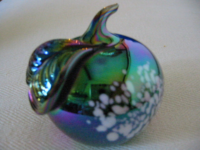 Luster Carnival Glass Apple Iridized Stemmed