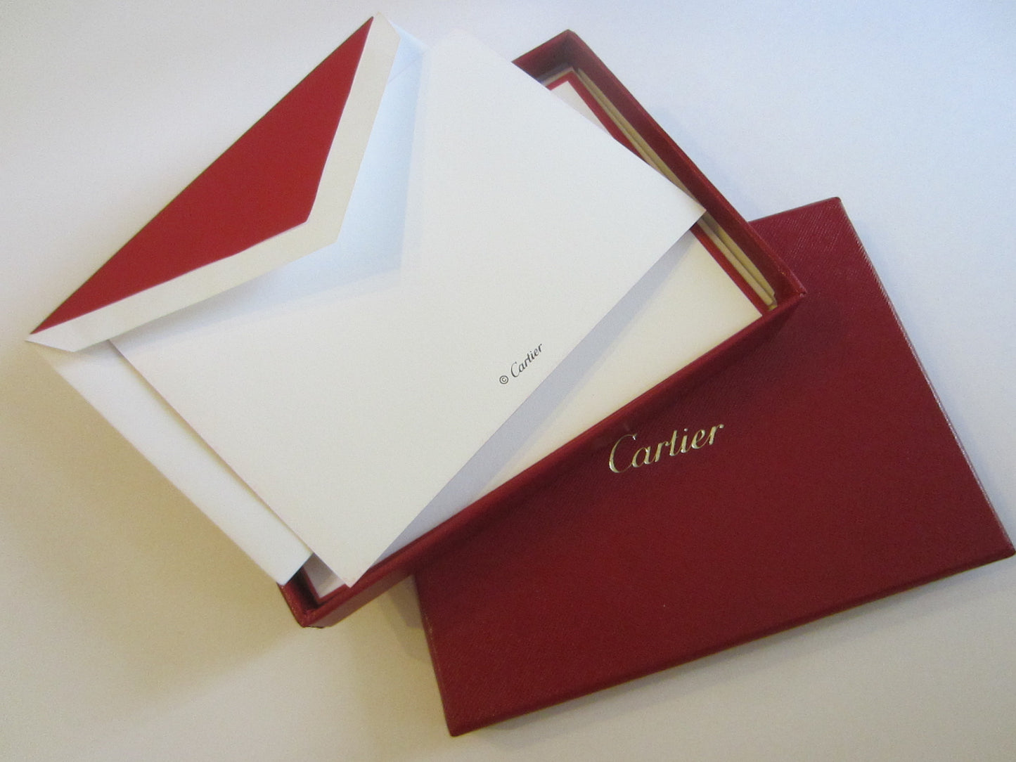 Cartier Box Of Red Note Cards And Envelopes - Designer Unique Finds 