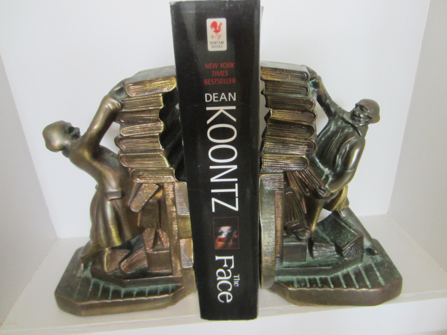 Bronze Bookends Figurative Made In USA Copyrighted PM Craftsman - Designer Unique Finds 
 - 1