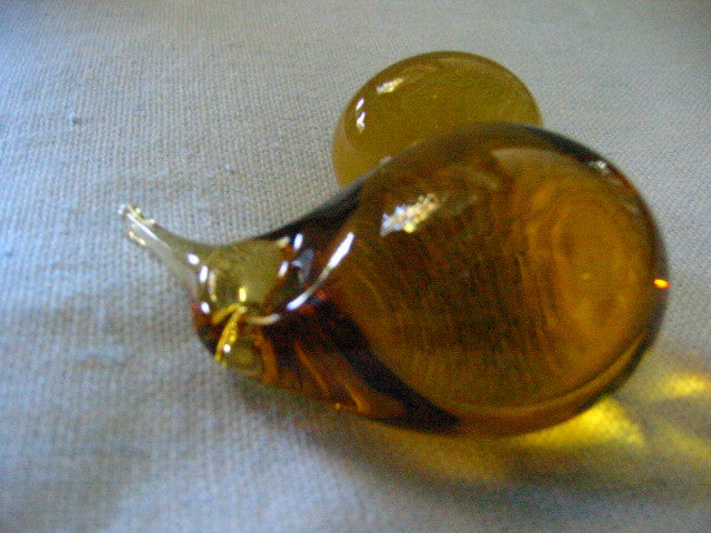 Kiwi Golden Amber New Zealand Glass Bird - Designer Unique Finds 