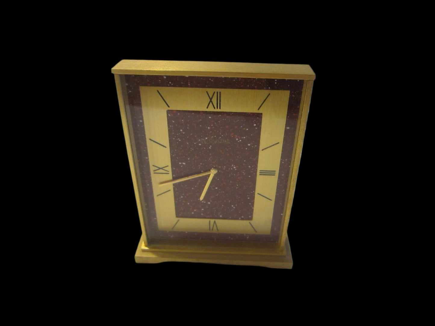 Jaeger Le Coultre Swiss Red Enamel Dial Eight Day Brass Clock