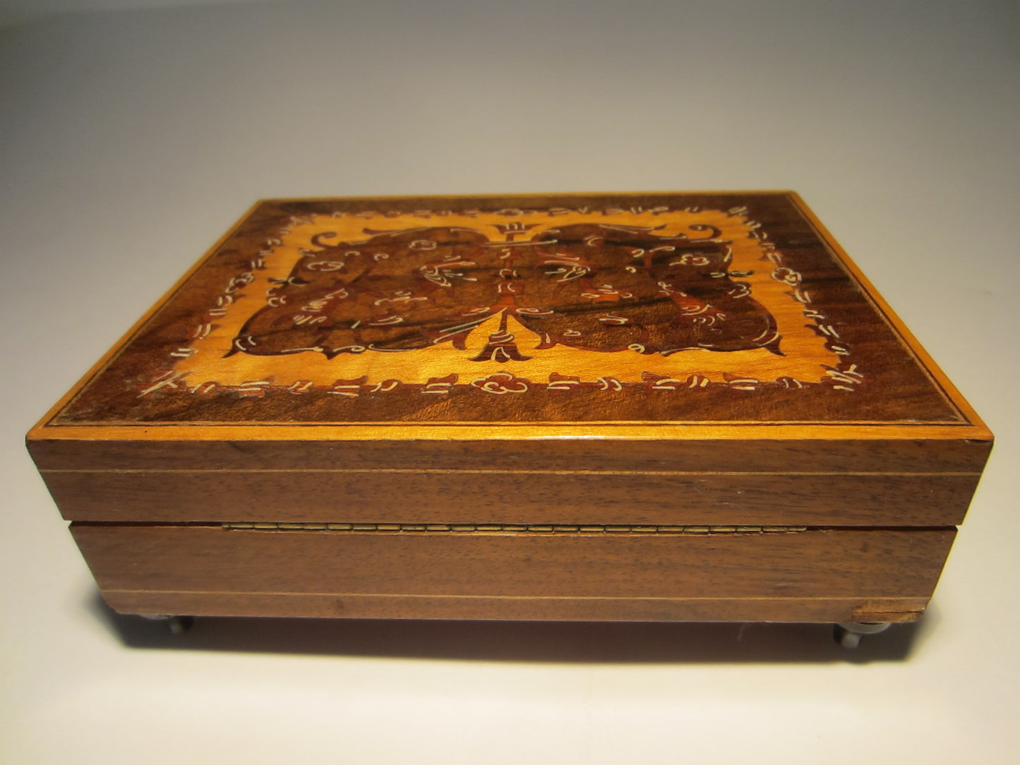 Switzerland Musical Jewelry Box Butterfly Inlaid Marquetry