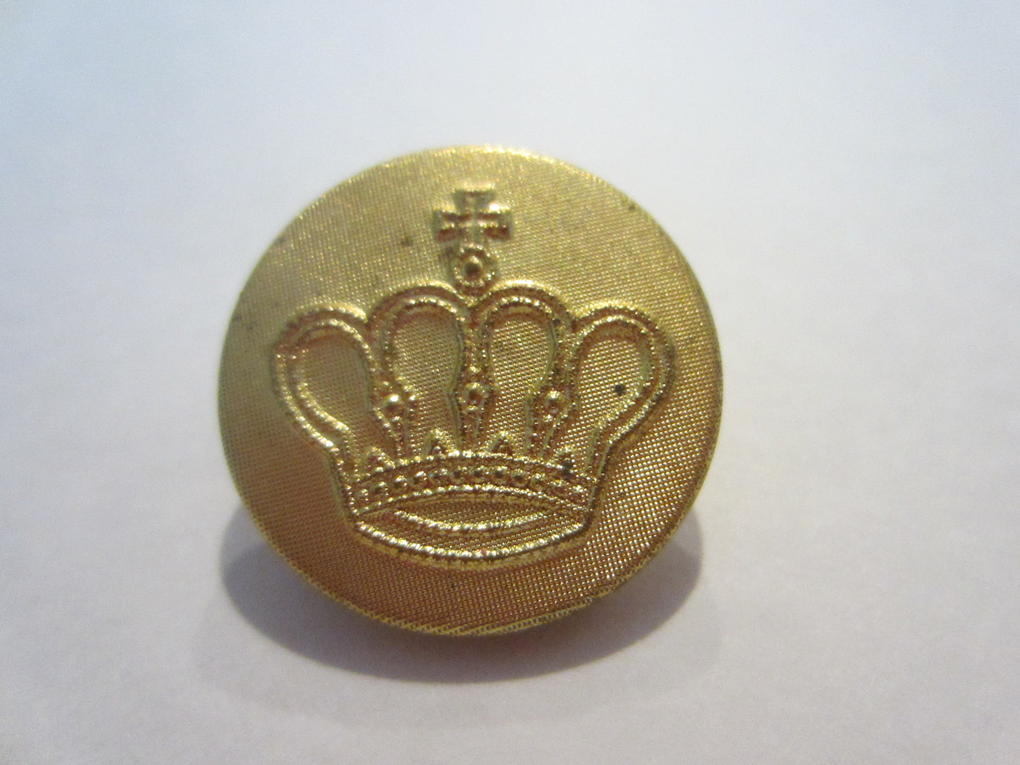 Vintage Brass Crown Buttons Set