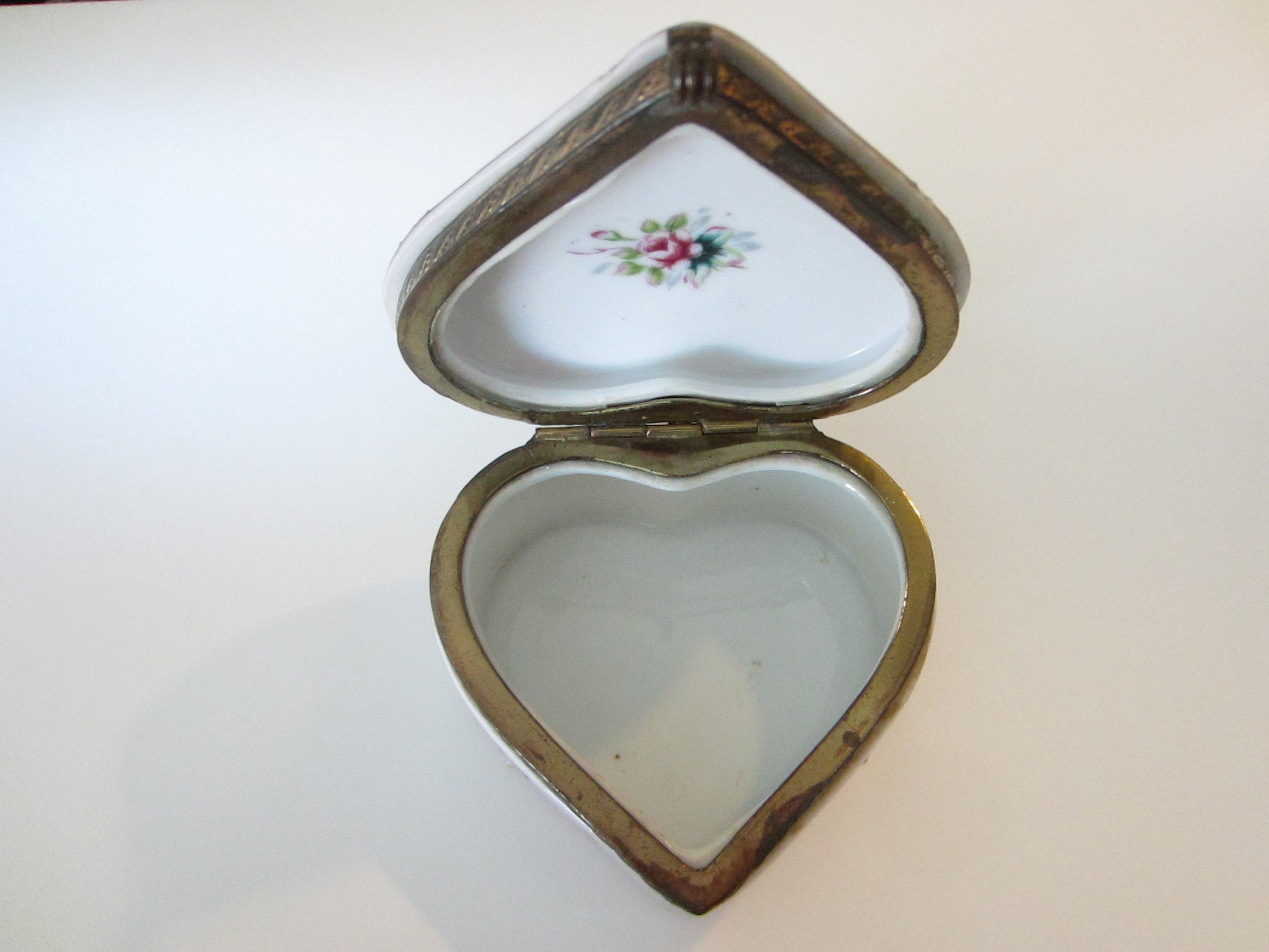 Royal Worcester Pink Heart Mary Child Jewelry Box - Designer Unique Finds 