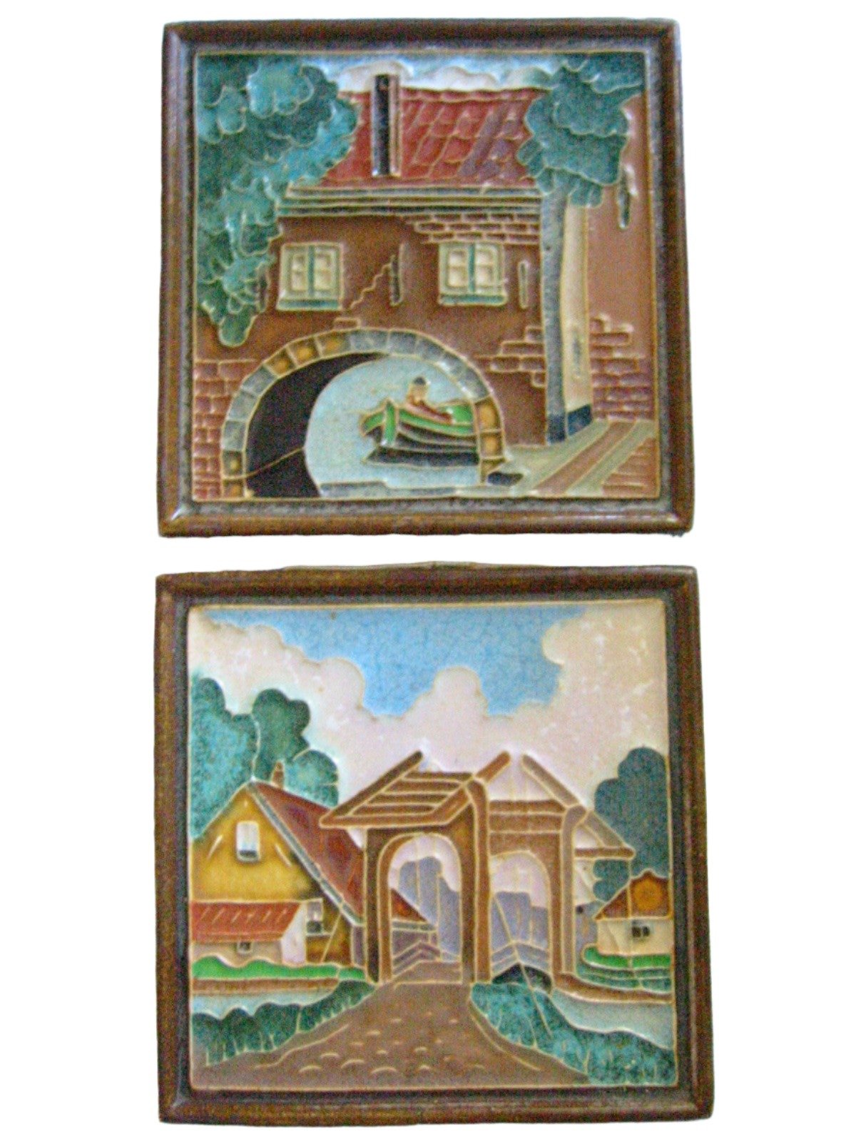 Delft Ceramic Tiles Hand Decorated Made In Holland Signed Circa 1900 - Designer Unique Finds 