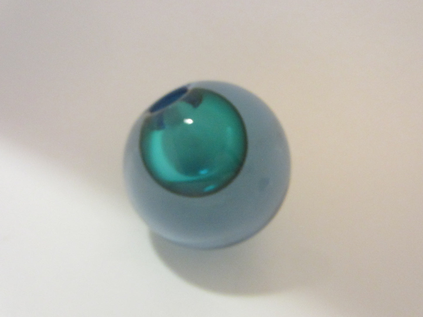 Spherical Sea Green Blue Glass Sommerso Murano Vase Candle Holder