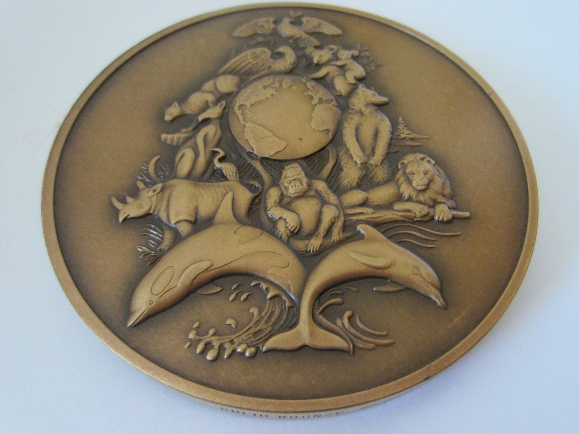 The Franklin Mint Solid Bronze Annual Calendar Art Medal Wild Animal Decoration - Designer Unique Finds 