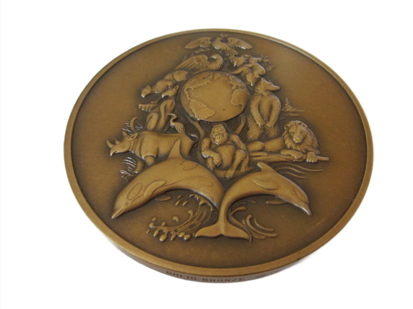 The Franklin Mint Solid Bronze Annual Calendar Art Medal Wild Animal Decoration - Designer Unique Finds 