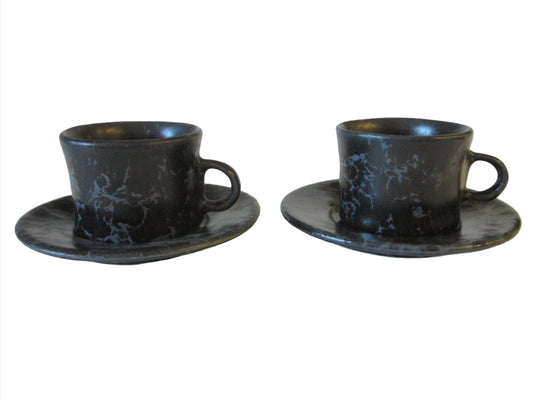 Bennington Potters Vermont Ceramic Cups Saucers - Designer Unique Finds 