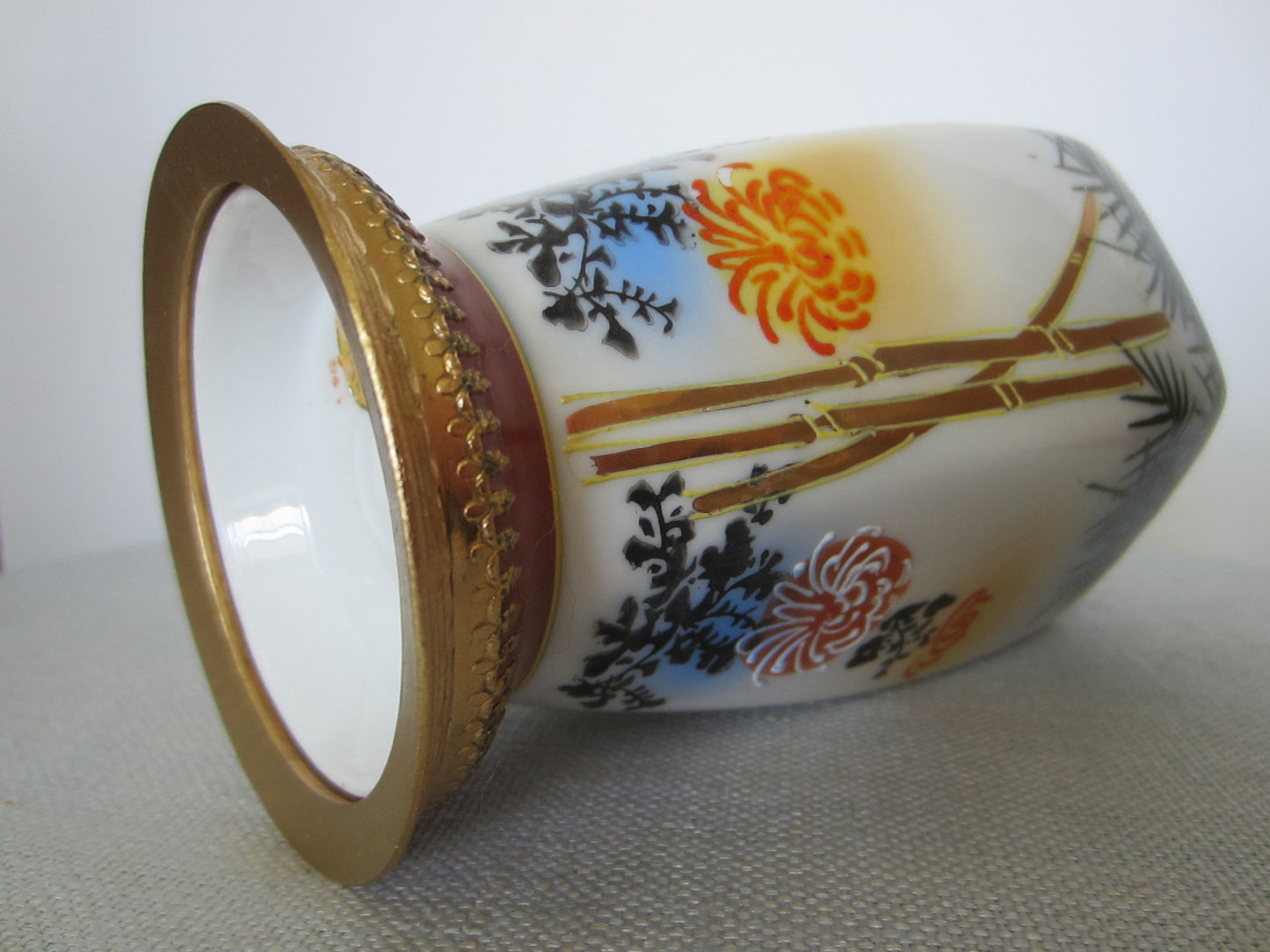 Western Germany Aerozon Original Moriage Style Hand Painted Baluster Vase - Designer Unique Finds 