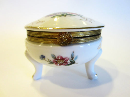 Napcoware Import Japan Footed Porcelain Jewelry Box  - Designer Unique Finds 