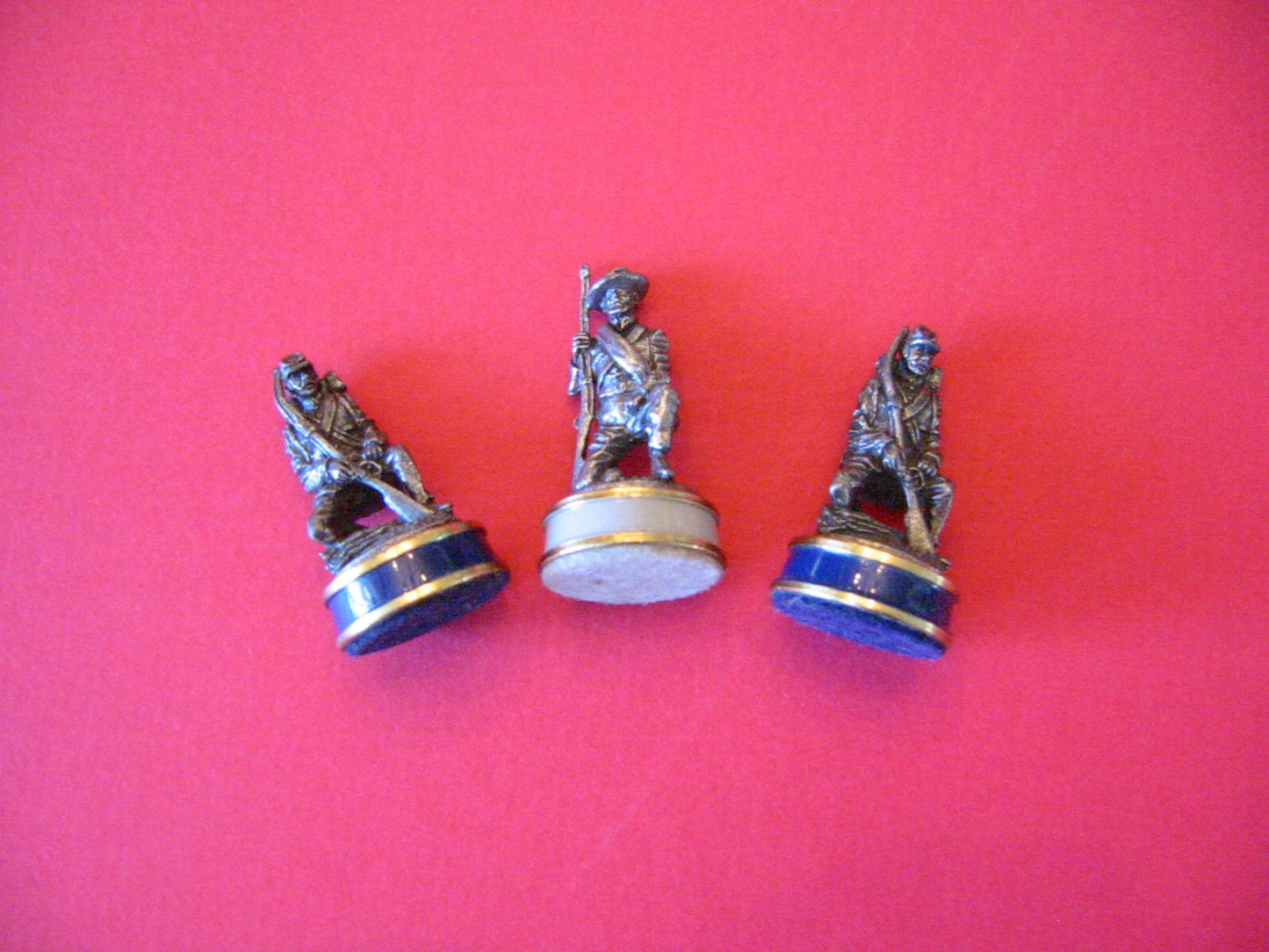 Miniature Civil War Pewter Soldiers Makers Marks Copyrighted Enameled Stands - Designer Unique Finds 
 - 2