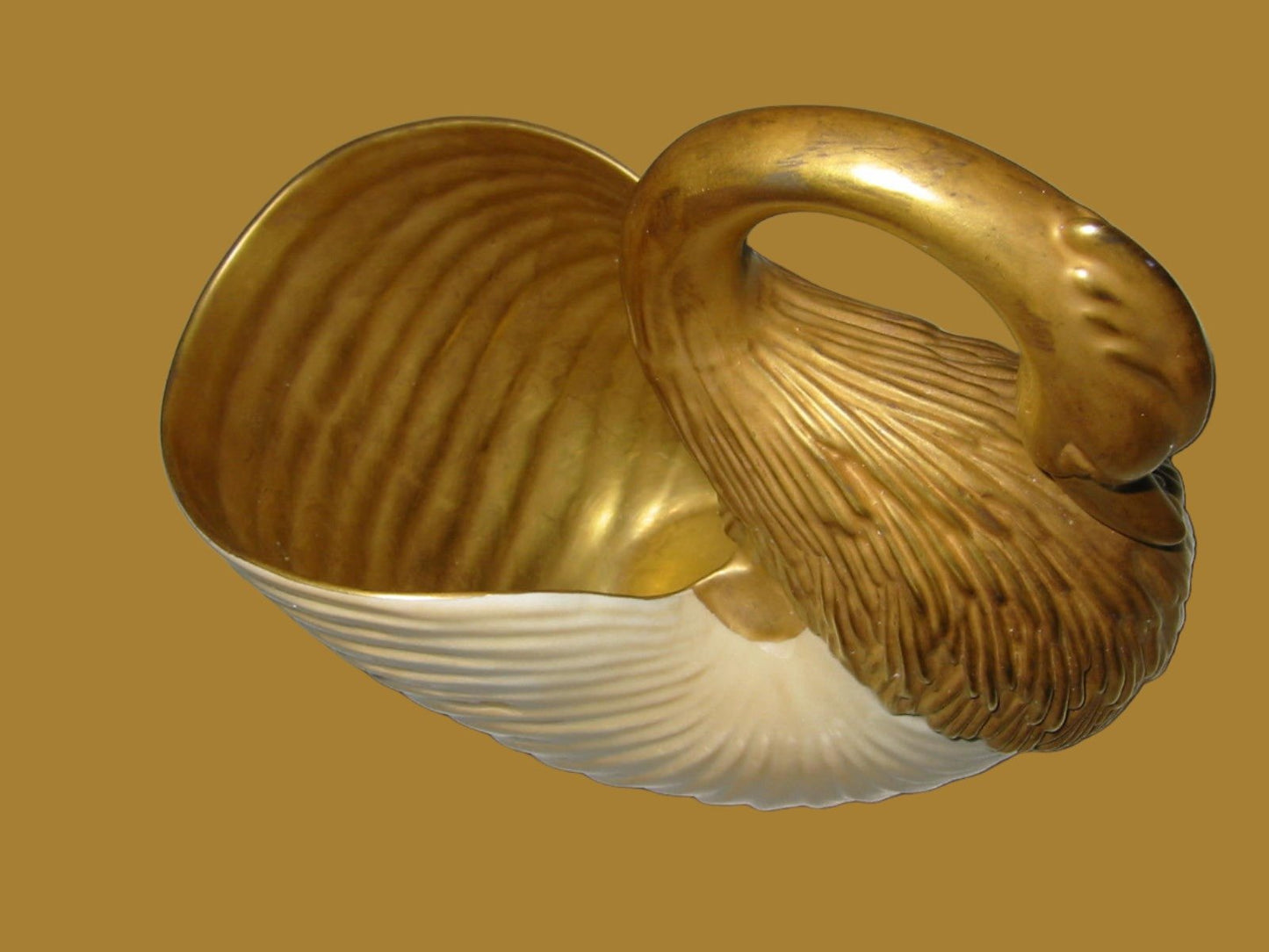 Italian Swan Golden Bisque Planter - Designer Unique Finds 