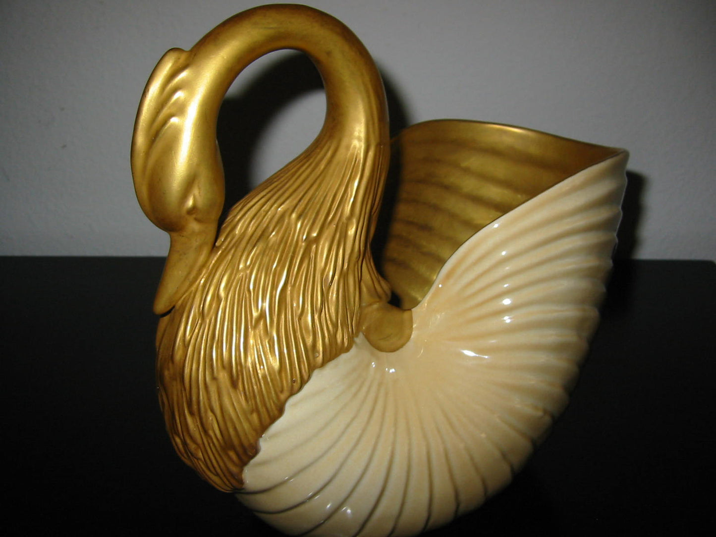 Italian Swan Golden Bisque Planter - Designer Unique Finds 