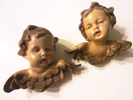 Italian Angels In Gilt Hand Crafted Ornaments - Designer Unique Finds 