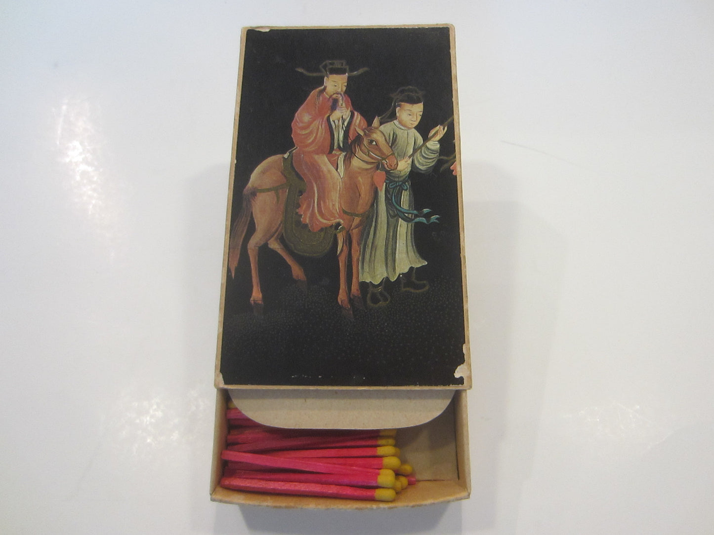 Chinese Portrait Safety Match Box Belgium Souvenir Chateau de Boloeil