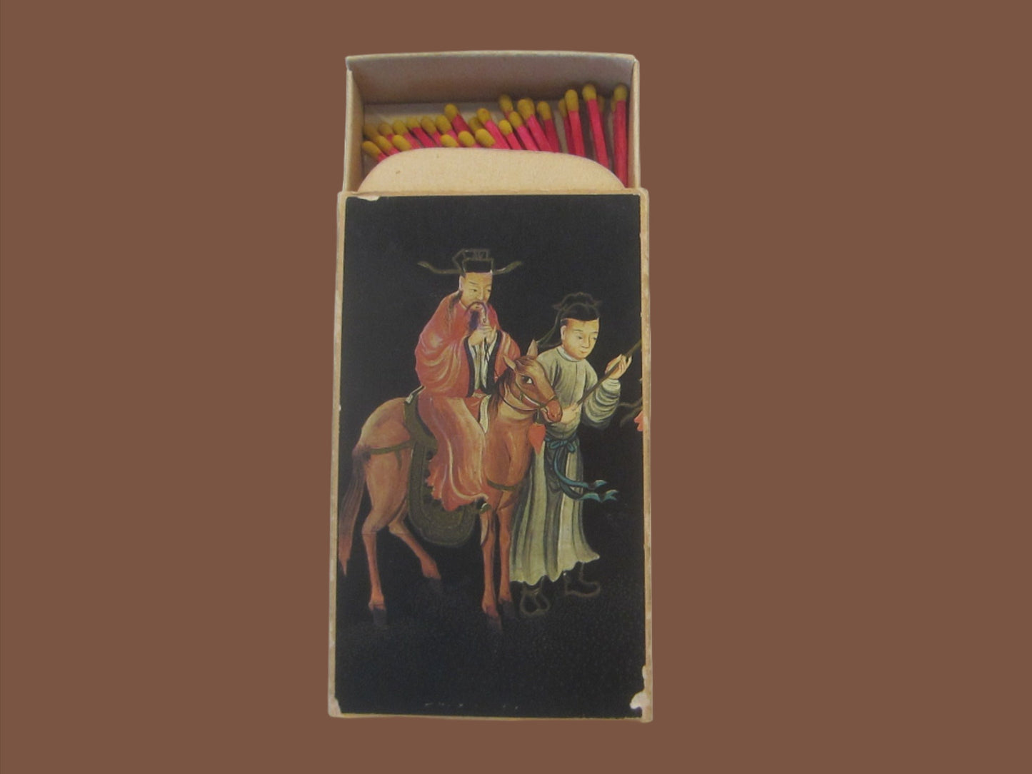 Chinese Portrait Safety Match Box Belgium Souvenir Chateau de Boloeil