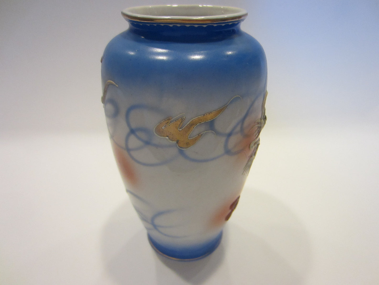 Moriage Dragon Ware Hand Painted Signed Porcelain Vase