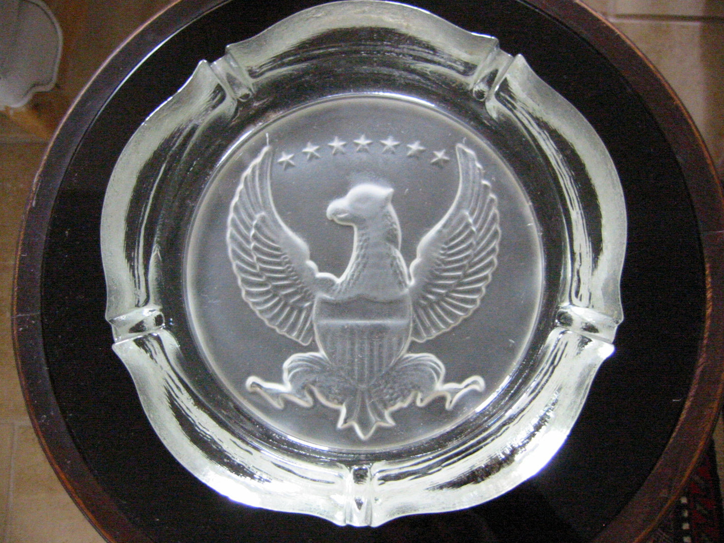 American Eagle Glass Ashtray Seven Star Designed For Tiara - Designer Unique Finds 