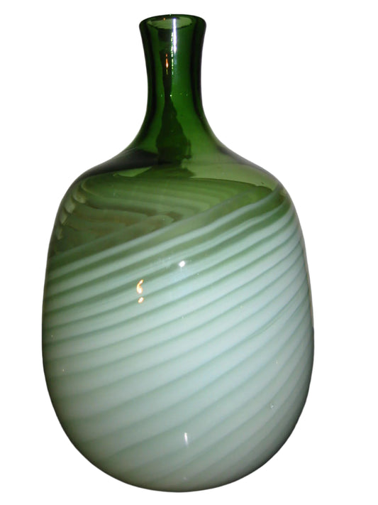 Hand Blown Glass Abstract Spiral Bottle Vase